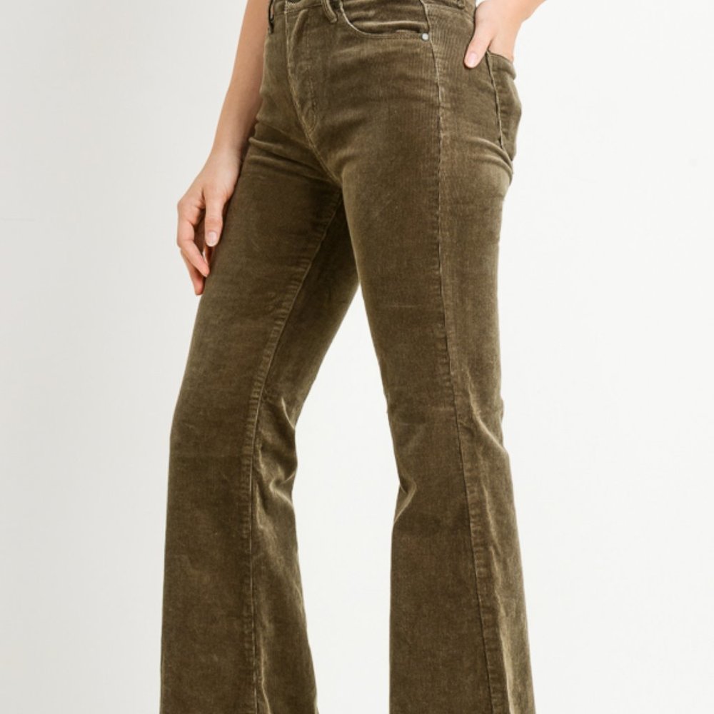 Classic High Waist Corduroy Flare